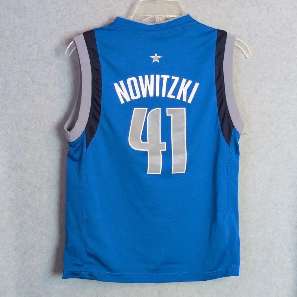 Adidas Dallas Mavericks NBA Dirk Nowitzki 41 Blue Jersey Youth M